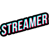 Streamer design in tik tok style glitch 3d effect