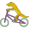 Lézards Leopardgecko fait du vélo