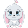 lapin assis avec papillon