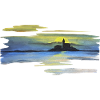 Castle, sunset, gift idea, pastel