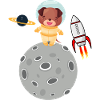 Astronaut dog cartoon