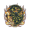 Dartboard flames gift idea