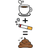 Coffee clope poop