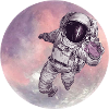 Astronaut leaves moon