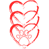 red heart with paw