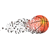 Basketball Decomposing Graphic Art