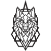 Wolftanic black wolf geometric