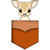 Poche cerf Bambi dans la poche