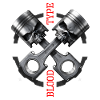 Skull blood diesel engine piston