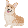 Sitzender Corgi