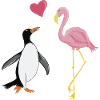 Penguin and Flamingo BFFs