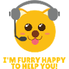 Furry Customer Service Dog is furry happy to serve