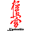 Kyokushin écrit en japonais kanji rouge