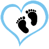 Baby Boy Footprint with Heart