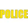 Police, police lettering in yellow