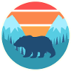 Bear mountains sunset retro