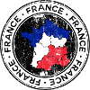 Frankreich-Karte Trikolore Kreispatch