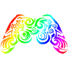 Controller Rainbow Tribal Tattoo Gaming