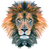 Geo Lion muted colours
