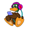 Duck with phone & headphones
