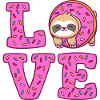 love sloth donut sloth