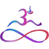 Aum con contorno scuro lemniscato