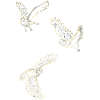 Fliegende Schneeeulen