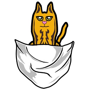 Katze aus Brusttasche - Tasche Druck Geschenk
