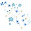 Constellation de fleurs bleu