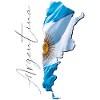 Argentina flag på Argentina kort DA