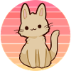 Anime cat in sunset