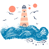 Phare avec mouettes