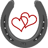 Horseshoe with hearts
