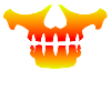 Rotorange Schädelmaske