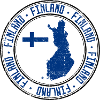Finnland-Karten-Rundwappen mit Flagge