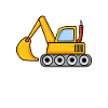 Excavator construction site vehicle