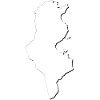 Tunisia map as an outline