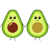 Cute Avocados holding hands