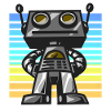Robot retro sunset