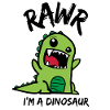 Rawr i am a dinosaur cute dinosaur for kids