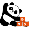 Cubic panda with letters