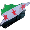 Syria Flag in Syria Map