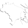 Brazil map as outline BR