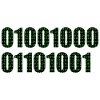 Binary code "Hi"