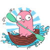 GoLang Gopher boat paddle