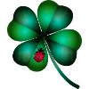 dark green four-leaf clover ladybug