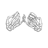 Pinky fingers on skeletal hands