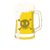 Pirate beer with skull