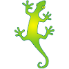 green and yellow manga lizard