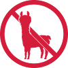 Forbidden sign alpaca